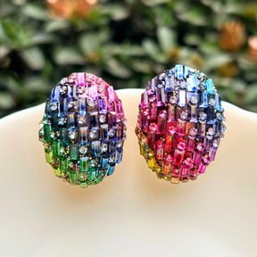 Bling Blogger Multicolor Oval Stud Earrings