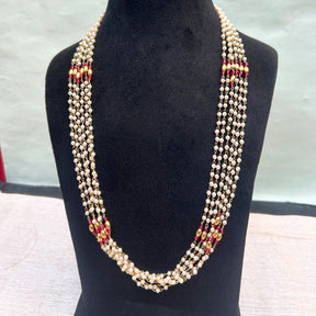 Indumati Ruby Six Layered Pearl Mala