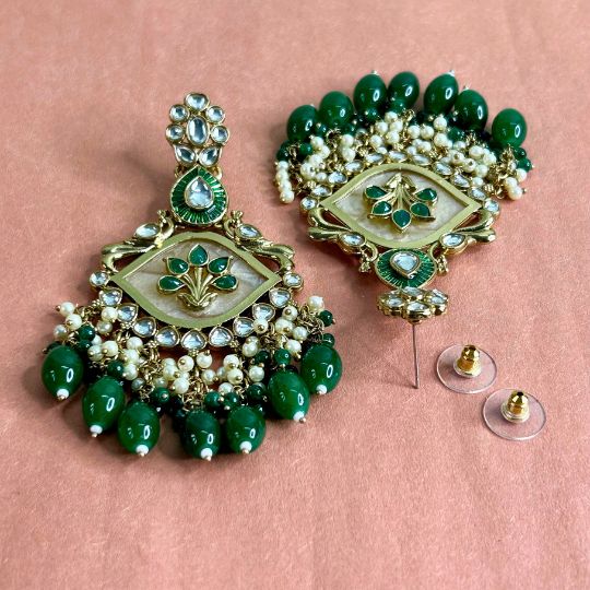 Shanta Green Designer Chandbalis Earrings