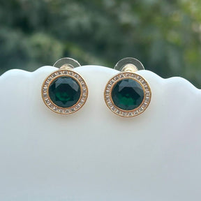 Ayva Green Stud Earrings