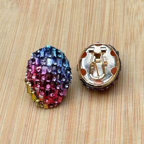 Bling Blogger Multicolor Oval Stud Earrings