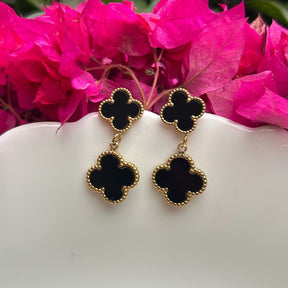 Clover Black Earring