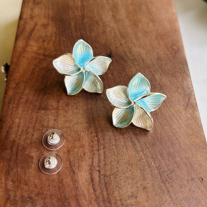 Floral Turquoise Stud Earrings