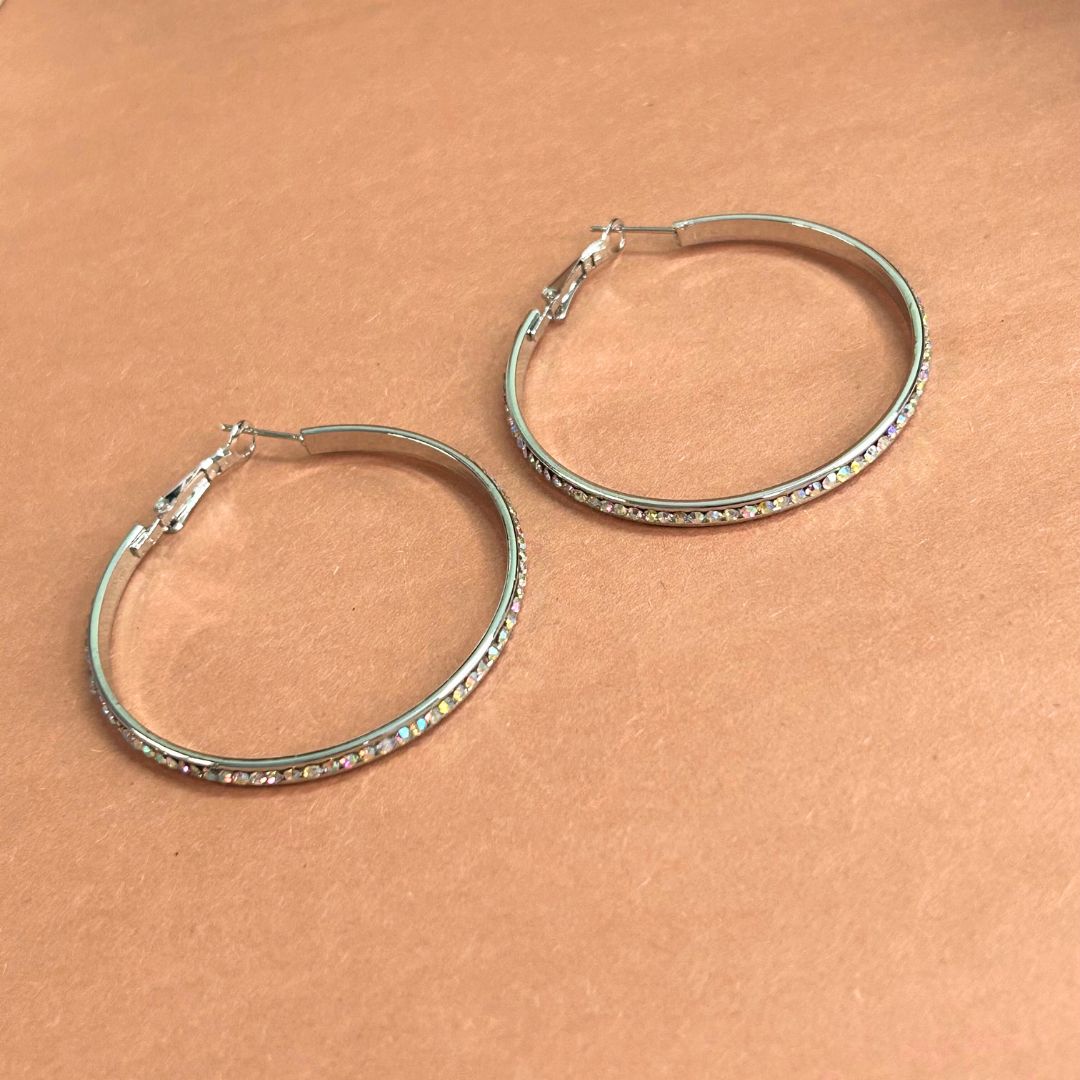 Maci Silver Hoop Earrings
