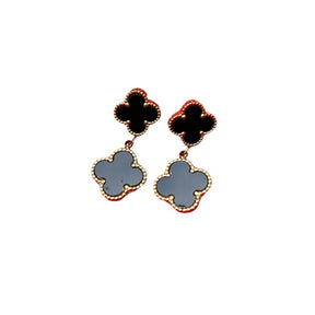 Clover Black Earring