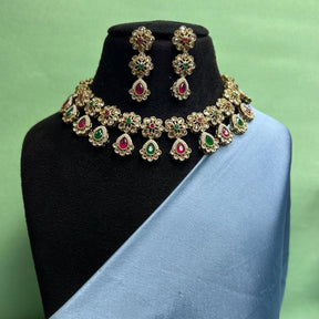 Rama Ruby Green Necklace Set