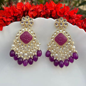 Gold Plated Purple Royal Earrings