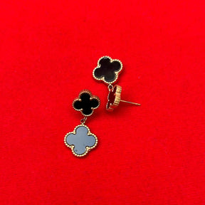 Clover Black Earring