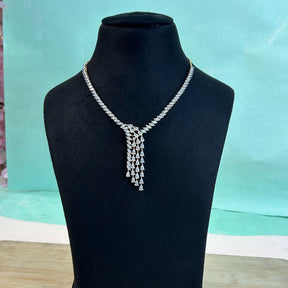 Four Layered American Diamond Necklace Set