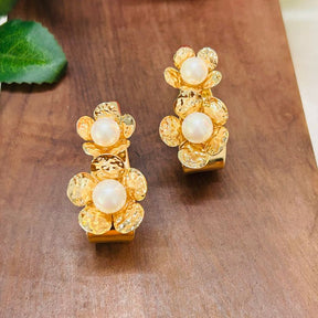 White Pearl Elongated Earrings