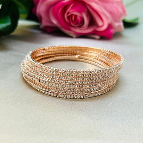 Spiral Rose Gold American Diamond Bracelet