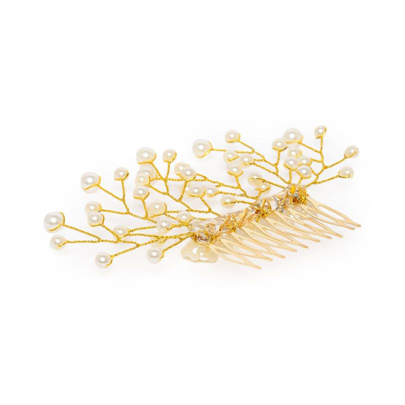 LAIDA Women Gold-Toned Embellished Comb Pin