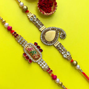 Set of 2 Rakhis - Mor Pankha And Bro Rakhis