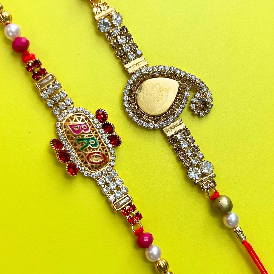 Set of 2 Rakhis - Mor Pankha And Bro Rakhis