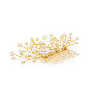 LAIDA Women Gold-Toned Embellished Comb Pin