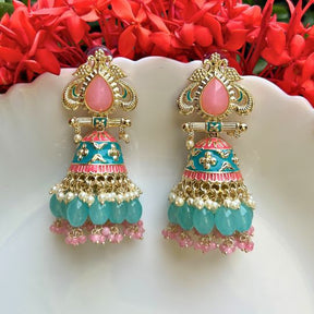 Meera Turquoise Jhumkas