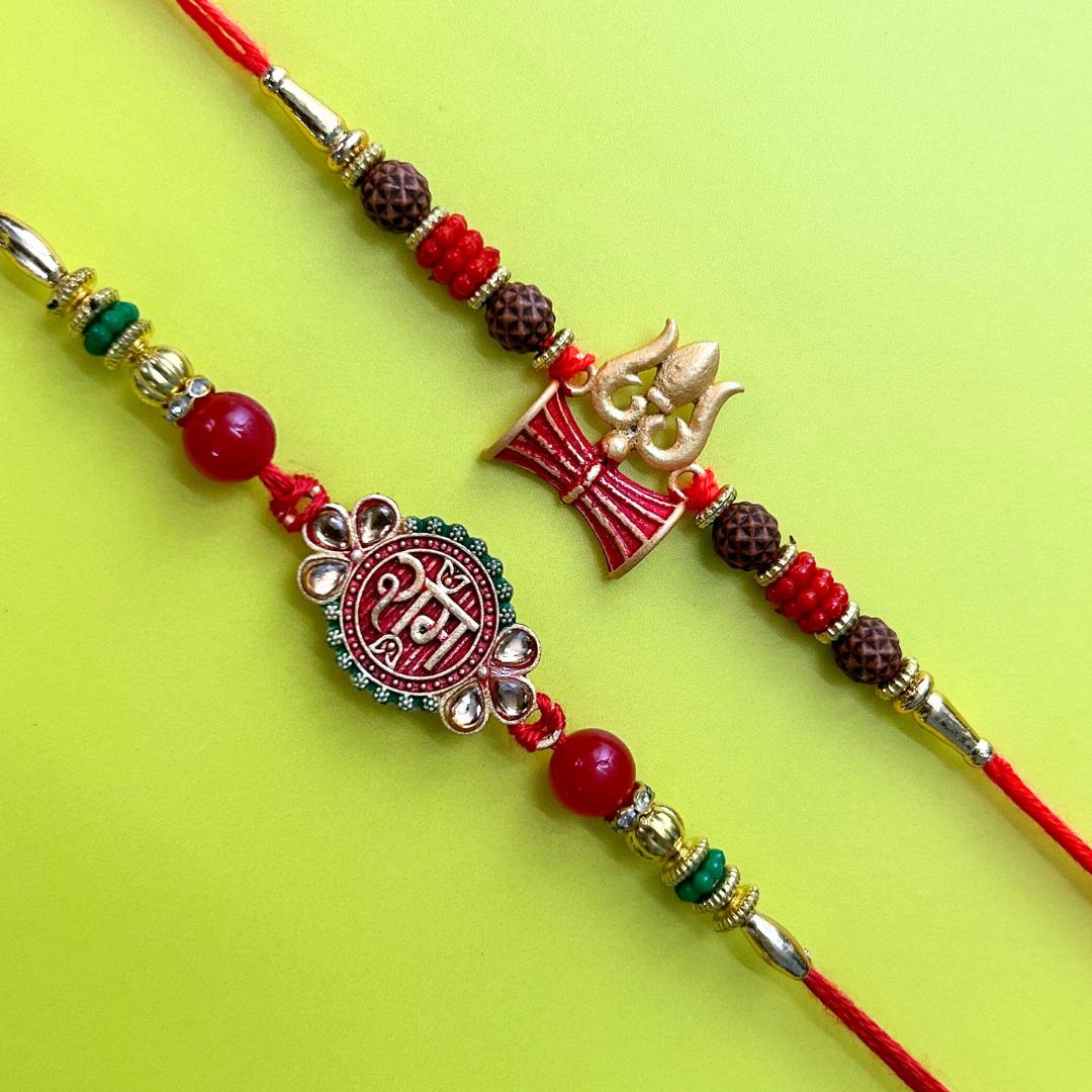 Set of 2 Rakhis - Ram and Trishul Rakhis