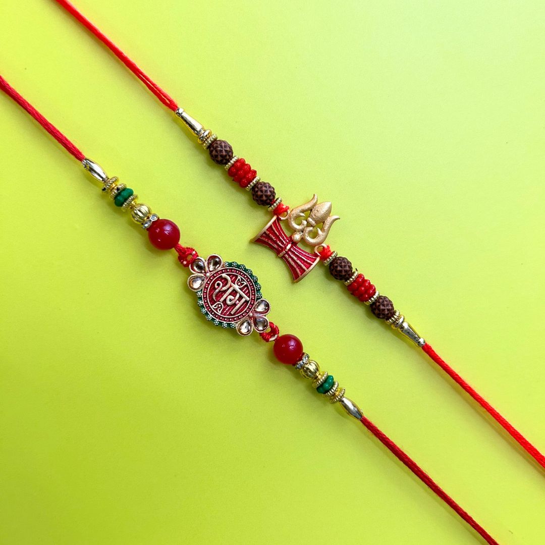 Set of 2 Rakhis - Ram and Trishul Rakhis