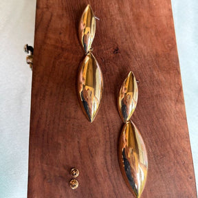 Metallic Layered Tear Drop Earring