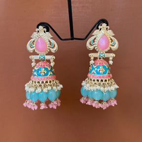 Meera Turquoise Jhumkas