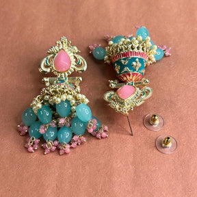 Meera Turquoise Jhumkas