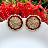 Pihu Maroon Stud Earring