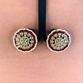 Pihu Maroon Stud Earring