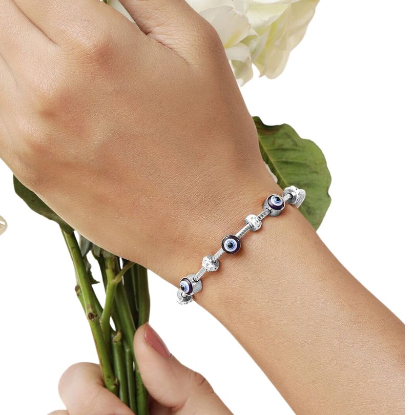 Zaya Silver Evil Eye Bracelet