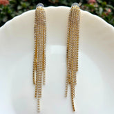 Golden American Diamond Chandelier Earrings