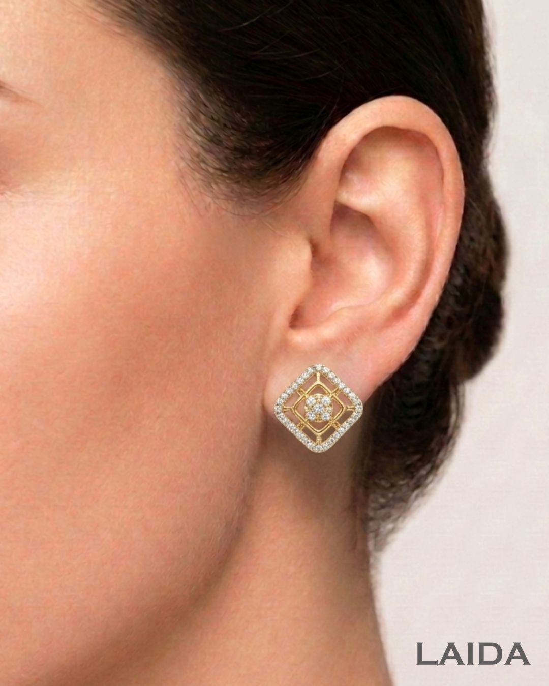 Aloka 18K Gold Plated American Diamond Pendant Set