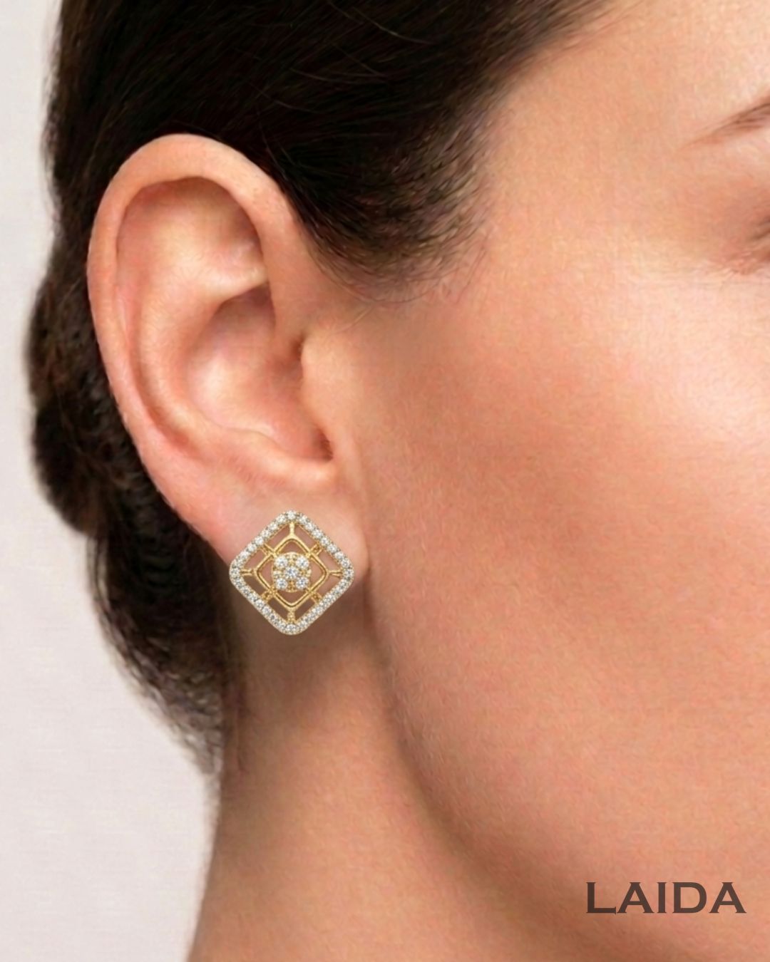 Aloka 18K Gold Plated American Diamond Pendant Set