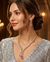 Lyira 18K Gold Plated American Diamond Necklace Set