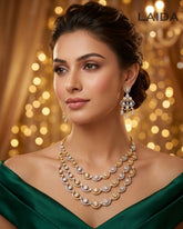 Scarlett 3 Layer 18K Gold Plated American Diamond Necklace Set