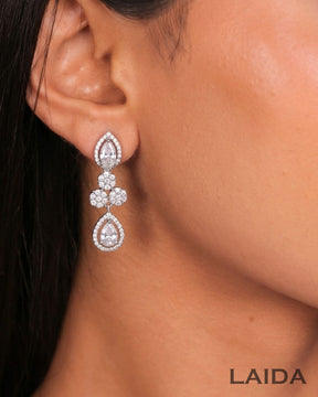 Juliet Silver Statement American Diamond Necklace Set