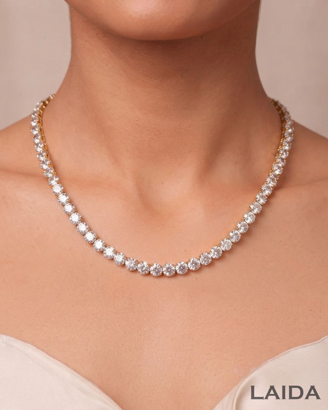 Zayra 18K Gold Plated American Diamond Necklace Set