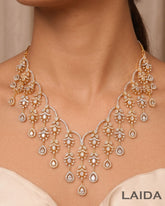 Cinderella 18K Gold Plated American Diamond Necklace Set