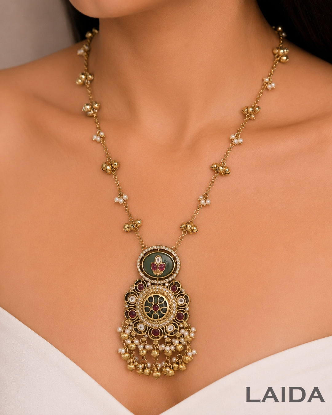 Adhya Pastel Multicolor Ghungroo Necklace Set
