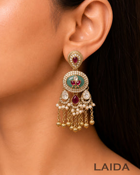 Charvi Pastel Multicolor Ghungroo Necklace Set With Maangtikka