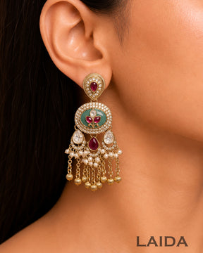Charvi Pastel Multicolor Ghungroo Necklace Set With Maangtikka
