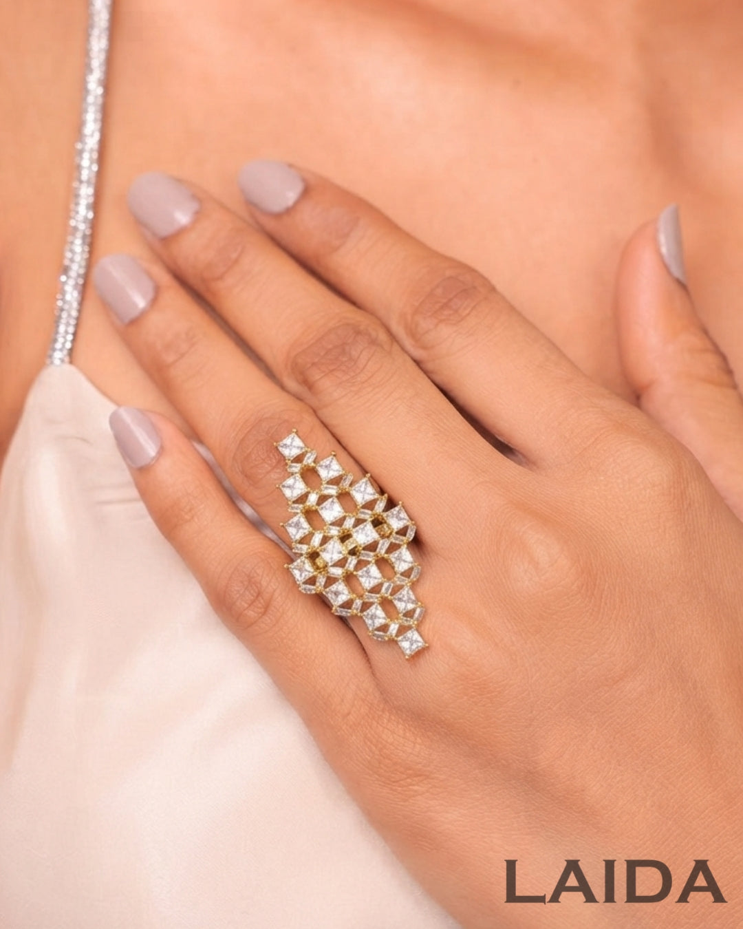 Isabella American Diamond Adjustable Finger- Ring
