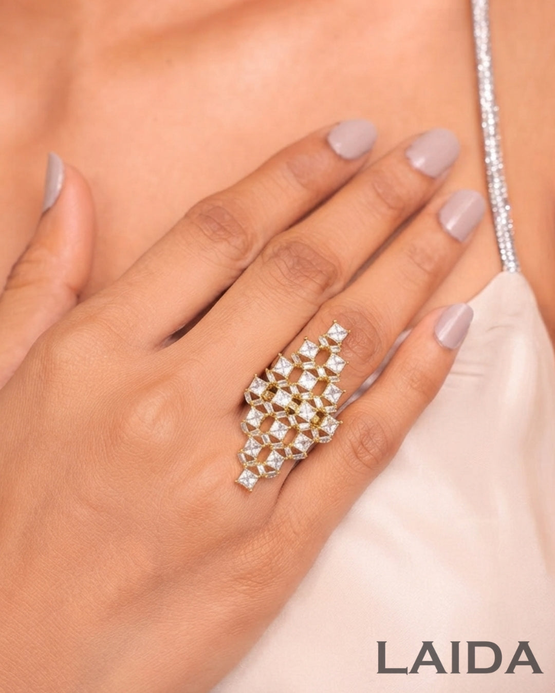 Isabella American Diamond Adjustable Finger- Ring