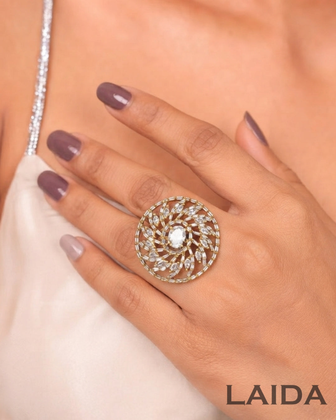 Helen American Diamond Adjustable Finger- Ring