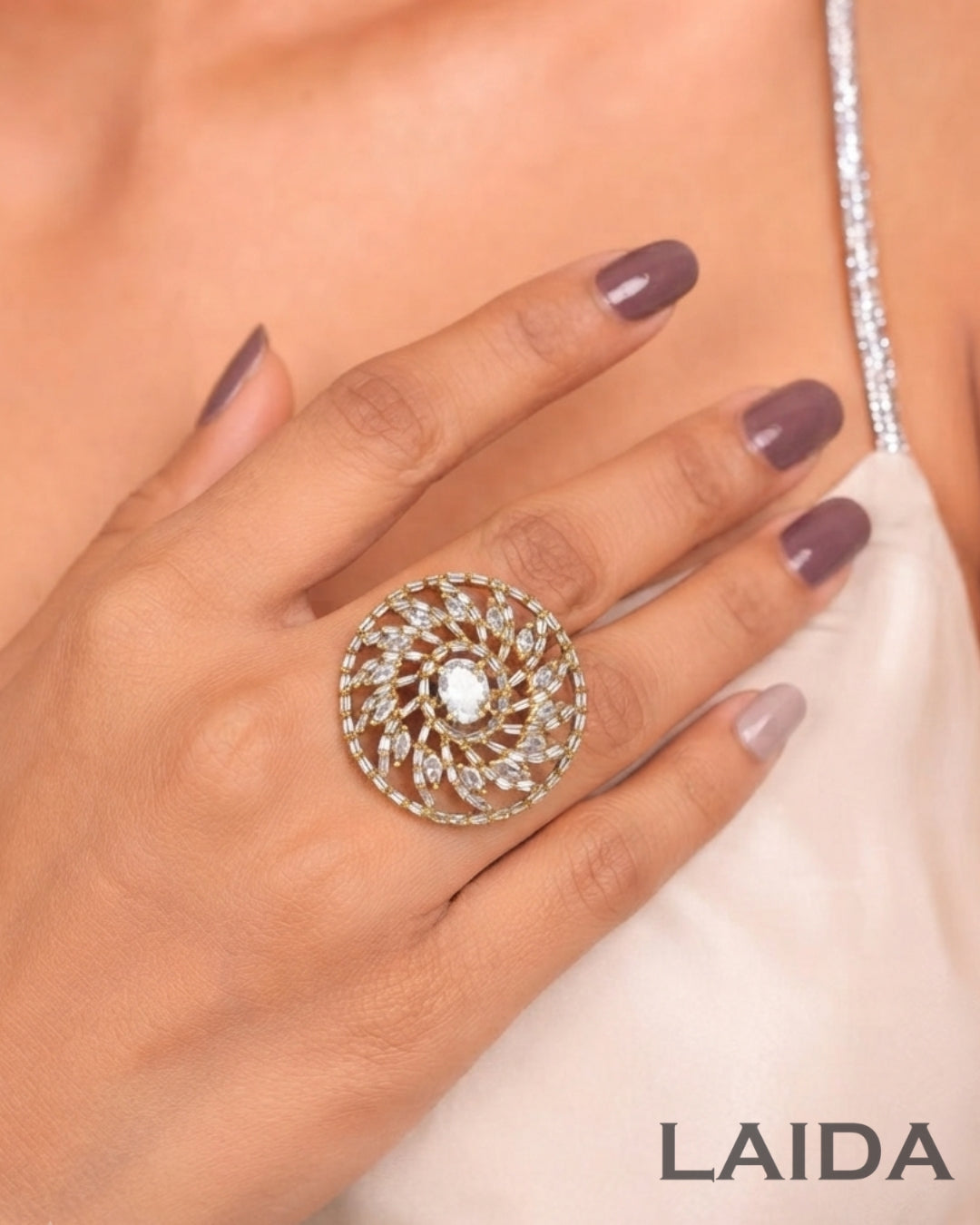 Helen American Diamond Adjustable Finger- Ring