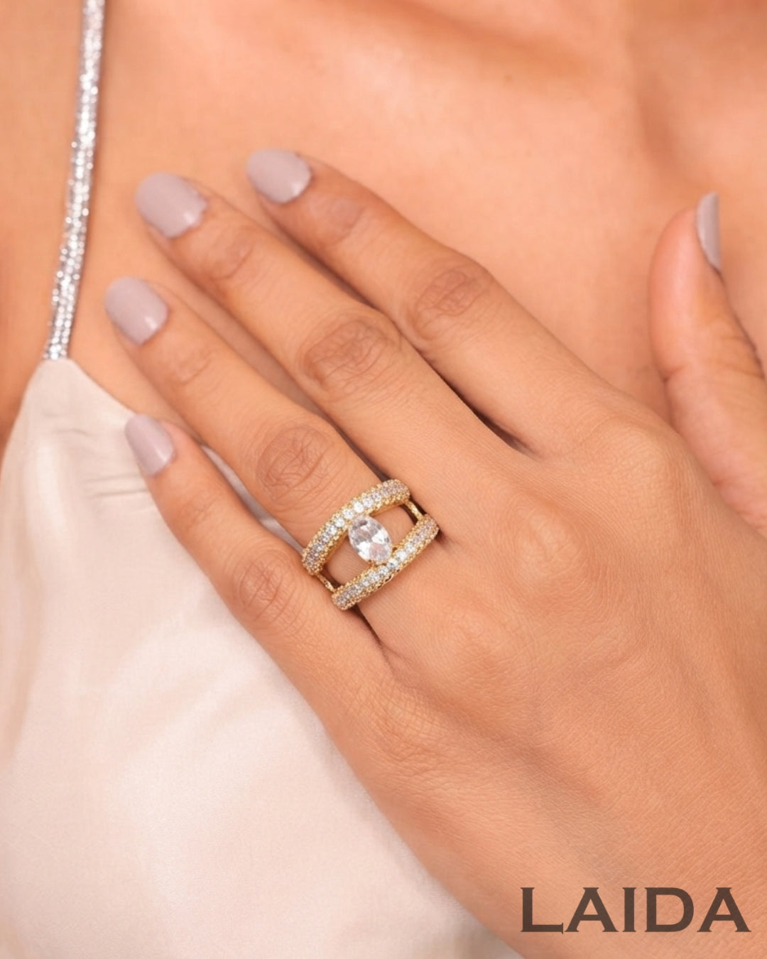 Lyla Gold Plated American Diamond Finger- Ring