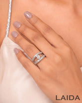 Lyla Silver Plated American Diamond Finger- Ring (Copy)