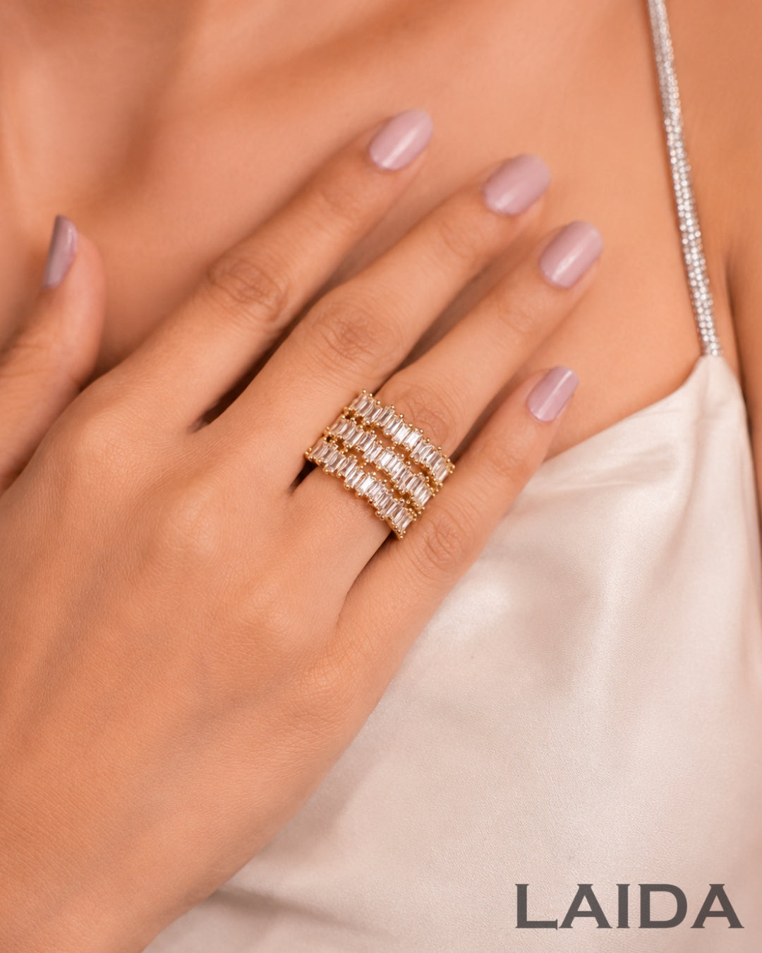 Zig-Zag American Diamond Finger- Ring