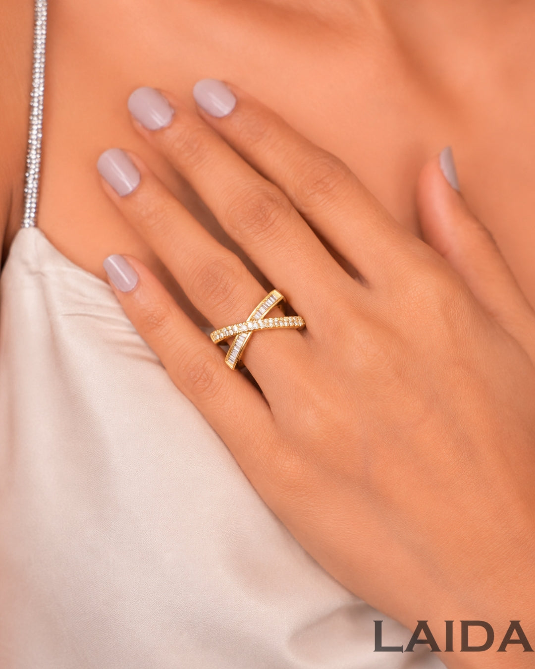Cross American Diamond Finger- Ring