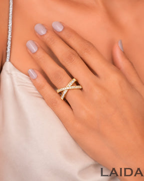 Cross American Diamond Finger- Ring