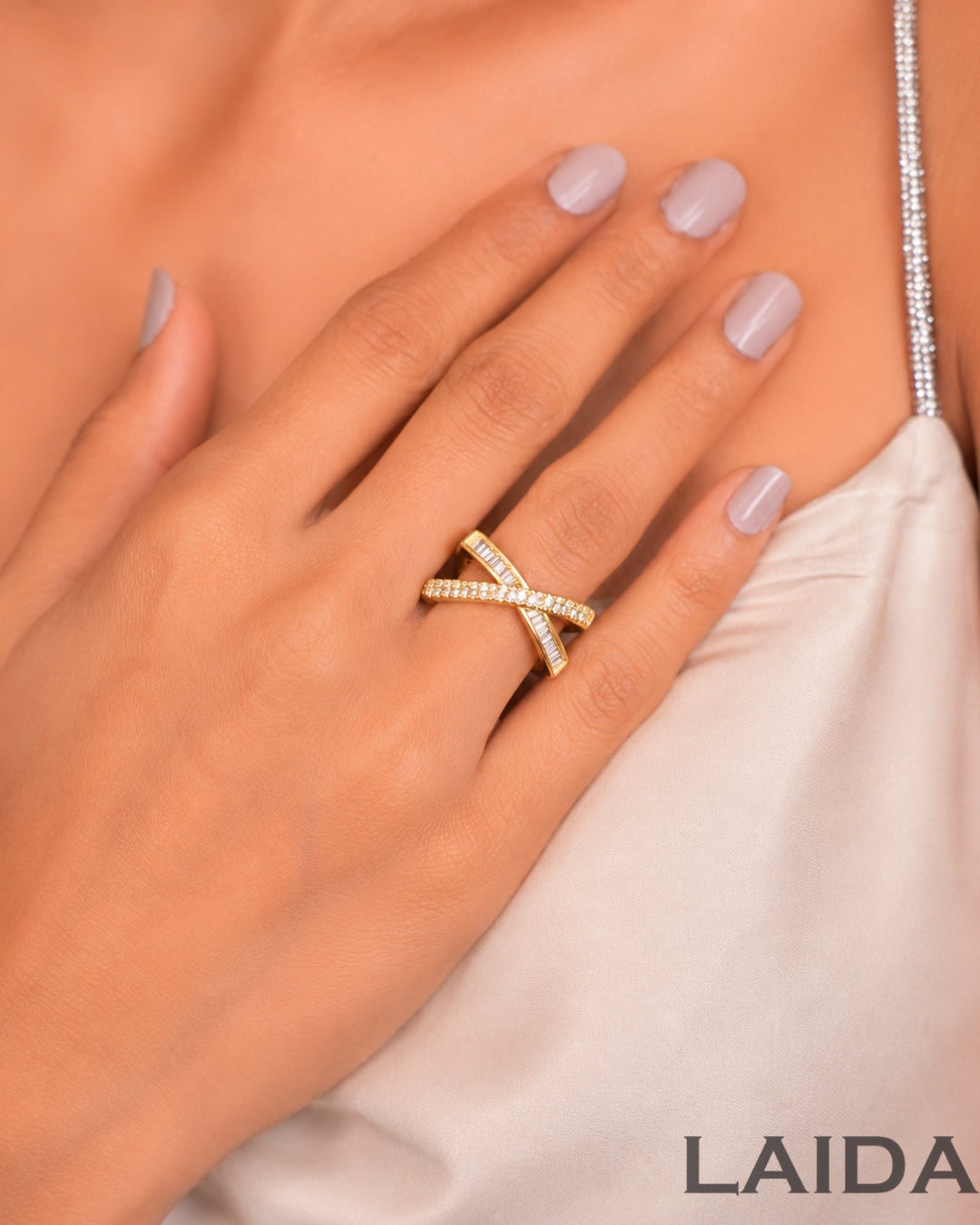 Cross American Diamond Finger- Ring