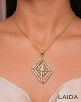 Gulnaz 18K Gold Plated American Diamond Pendant Set